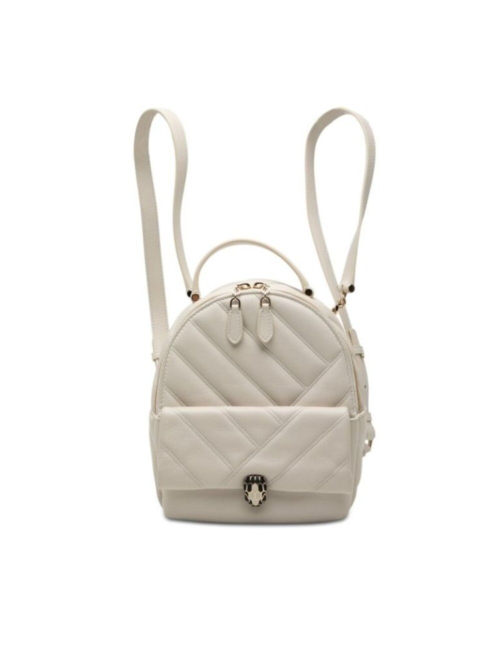 Bvlgari Serpenti Cabochon Backpack Ivory Leather